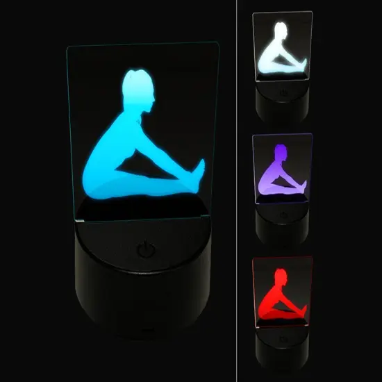 Yoga Seated Forward Bend Pose 3D Illusion LED Night Light Sign Nightstand Desk Lamp {1}