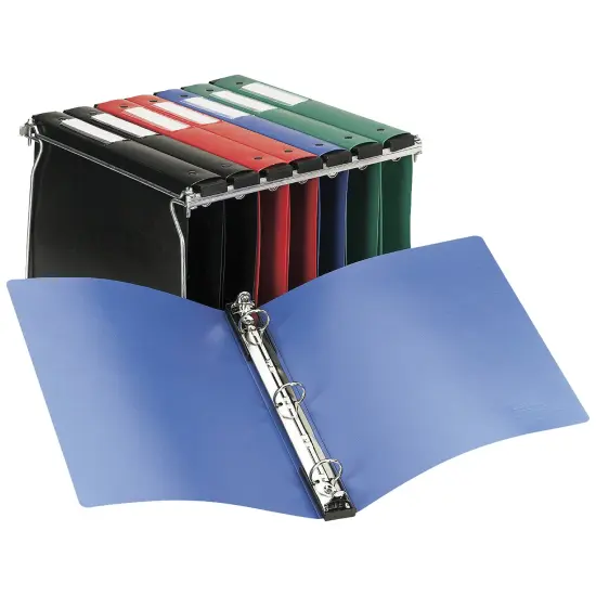 Avery 1" Hanging Storage Flexible 3 Ring Binders, Round Rings, 175-Sheet Capacity, Black, 4 Pack (17708) {6}