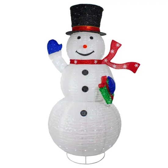 Northlight LED Lighted Iridescent Twinkling Snowman Outdoor Christmas Decoration - 71" White {1}