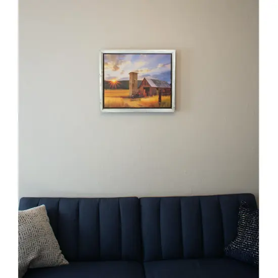 Rustic Farmhouse Canvas Series 20 in x 30 in Floating Wood Frame Grey {10}