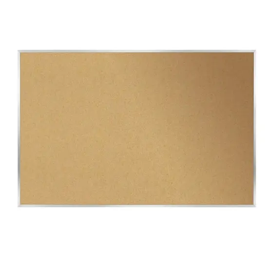 Natural Cork Bulletin Board with Aluminum Frame, 18"H x 24"W {1}