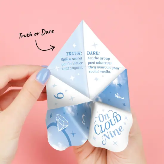 Big Dot of Happiness On Cloud 9 - Bridal or Bachelorette Party Cootie Catcher Game - Truth or Dare Fortune Tellers - Set of 12 {4}
