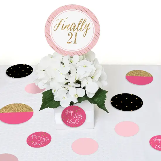 Big Dot of Happiness Finally 21 Girl - Birthday Party Giant Circle Confetti - 21st Birthday Party Decorations - Large Confetti 27 Count {7}