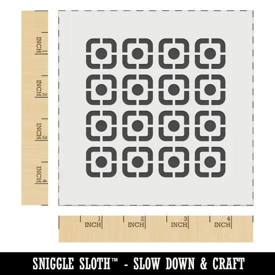 Circle in Square Pattern Wall Cookie DIY Craft Reusable Stencil {6}