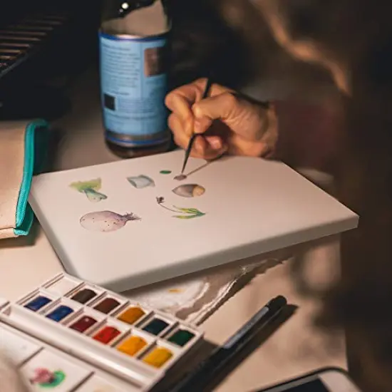 FIXSMITH Stretched White Blank Canvas- 8x10 Inch,Bulk Pack of 12,Primed,100% Cotton,5/8 Inch Profile of Super Value Pack for Acrylics,Oils & Other Painting Media. {2}