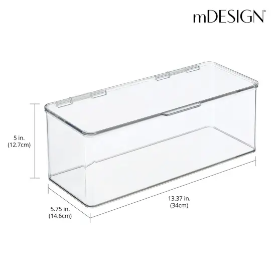 mDesign Kitchen Pantry/Fridge Storage Organizer Box - Hinged Lid {3}