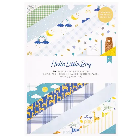 American Crafts Single-Sided Paper Pad 6"X8" 36/Pkg-Hello Little Boy {1}