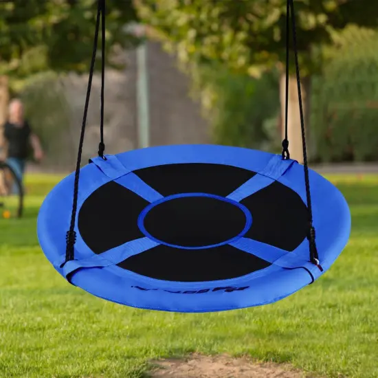 40 Inch Flying Saucer Tree Swing Indoor Outdoor Play Set Blue {2}