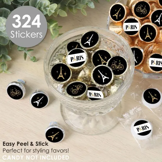 Big Dot of Happiness Stars Over Paris - Parisian Themed Party Small Round Candy Stickers - Party Favor Labels - 324 Count {3}