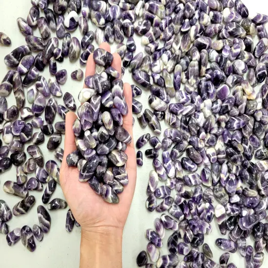 Small Tumbled Chevron Amethyst Crystals - Bulk Tumbled Stones {1}