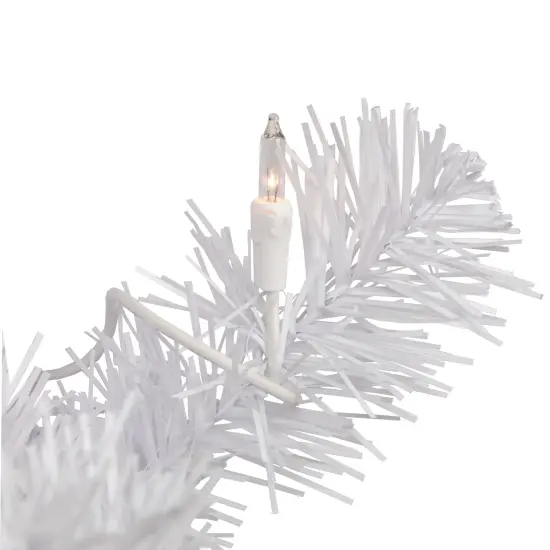 Northlight Pre-Lit Pine Artificial Christmas Wreath - 24" - White - Clear Lights {4}