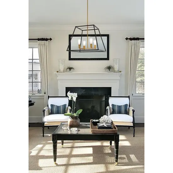 Declan 24 inch pendant in black and brass {2}