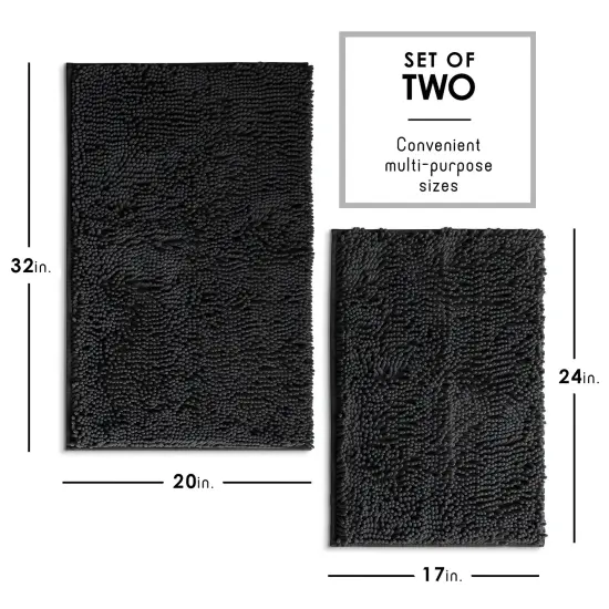 Hearth & Harbor Chenille Bath Mat Black {6}