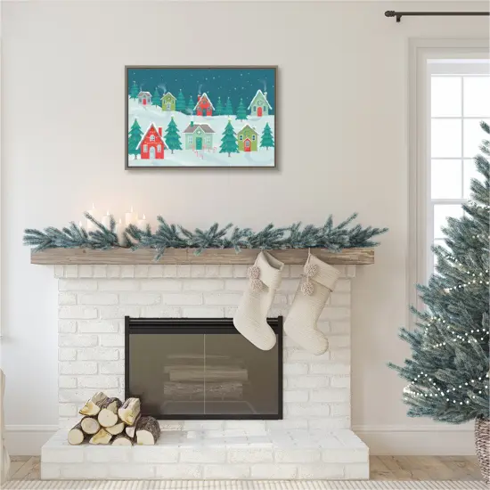 Fa La La I Christmas Houses by Gia Graham Canvas Art Framed {5}