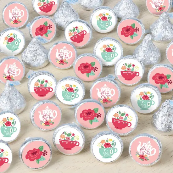 Big Dot of Happiness Floral Let's Par-Tea - Garden Tea Party Small Round Candy Stickers - Party Favor Labels - 324 Count {1}