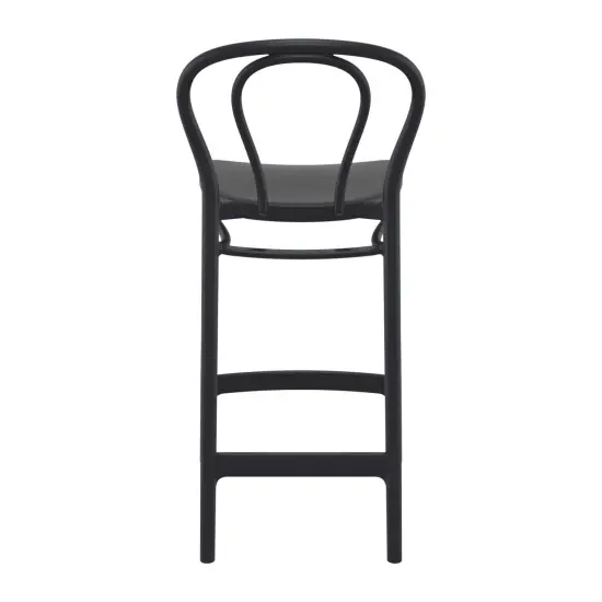 Luxury Commercial Living 37.75" Black Solid Outdoor Patio Counter Stool {6}