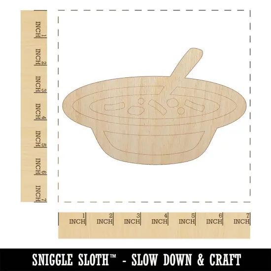 Bowl of Soup Unfinished Wood Shape Piece Cutout for DIY Craft Projects {1}