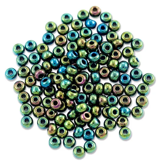 Czech Seed Beads - 6/0 Green Iris (10 Grams) {1}