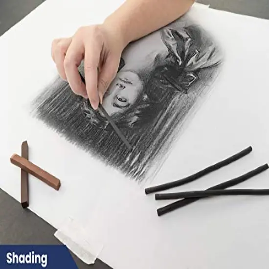 Artist Charcoal, Medium, Black 4 Charcoal Sticks for Drawing, Sketching, and Fine Art {4}