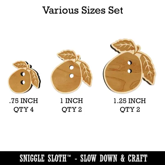 Guava Fruit Solid Wood Buttons for Sewing Knitting Crochet DIY Craft {1}