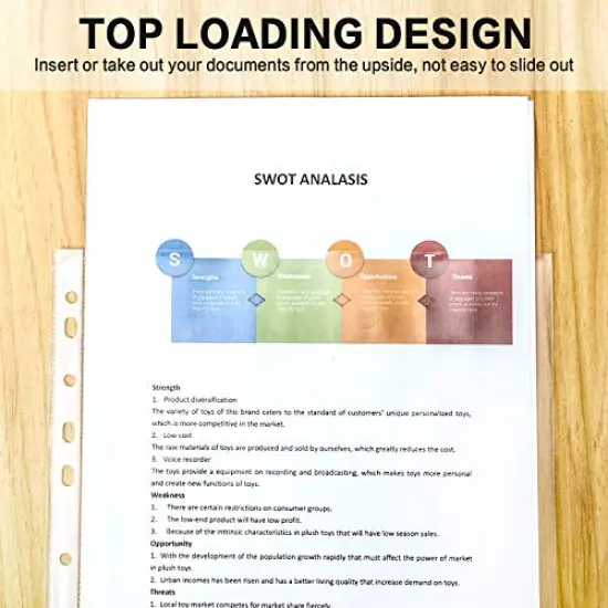 Sheet Protectors, PANDRI 500 Pack Clear Heavy Duty Plastic Page Protectors Sheet Reinforced 11-Hole Fit for 3 Ring Binder Fits Standard 8.5 x 11 Paper, 9.25 x 11.25 Top Loaded, Acid Free {5}
