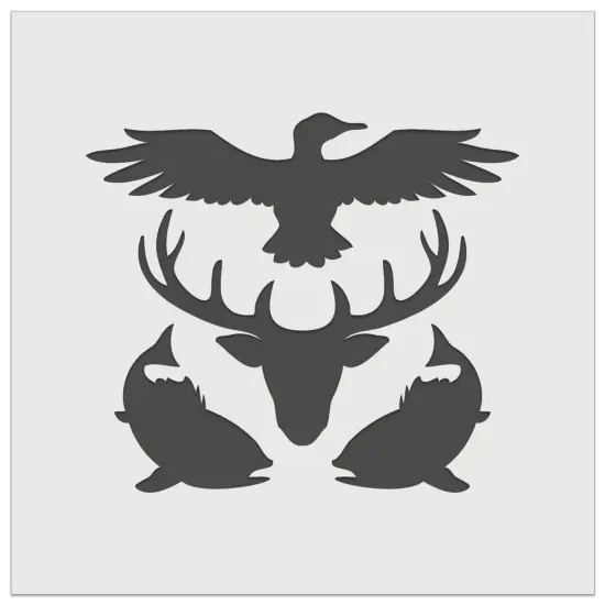 Hunter Deer Fish Duck Hunting Fishing Wall Cookie DIY Craft Reusable Stencil {2}