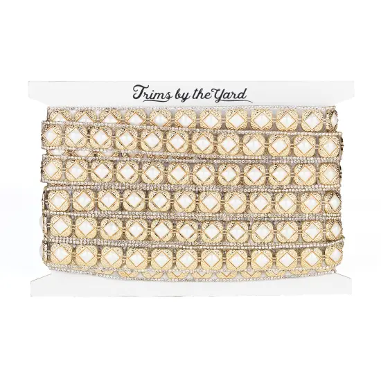 3/4" Carlisha Rhinestone Iron-On, Versatile Trim, 5-Yard Cut, Multi Colors {2}