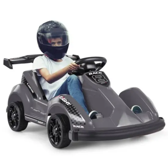 Electric Ride-On Go-Cart with Remote Control and Safety Belt Black {2}