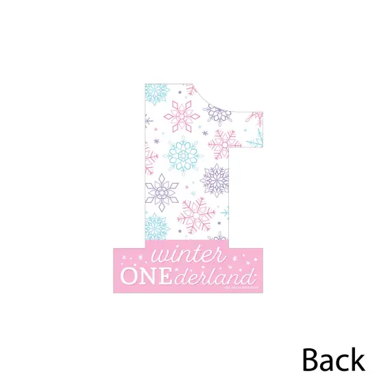 Big Dot of Happiness Pink Snowflakes 1st Birthday - One Shaped Decorations DIY Girl Winter ONEderland Party Essentials - Set of 20 {4}