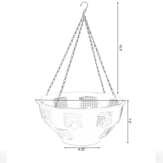 Durable Plastic Lace Ultimate Hanging Baskets Tomato, Flower, and Herb Outdoor Flower Planter {6}
