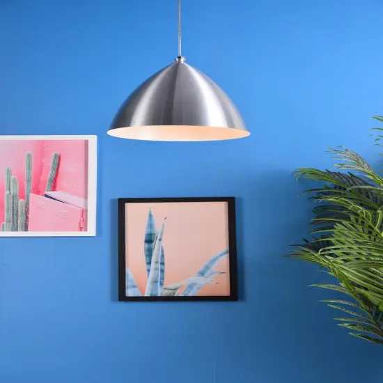 Kenneth 1 Light Burnished Nickel Pendant {2}