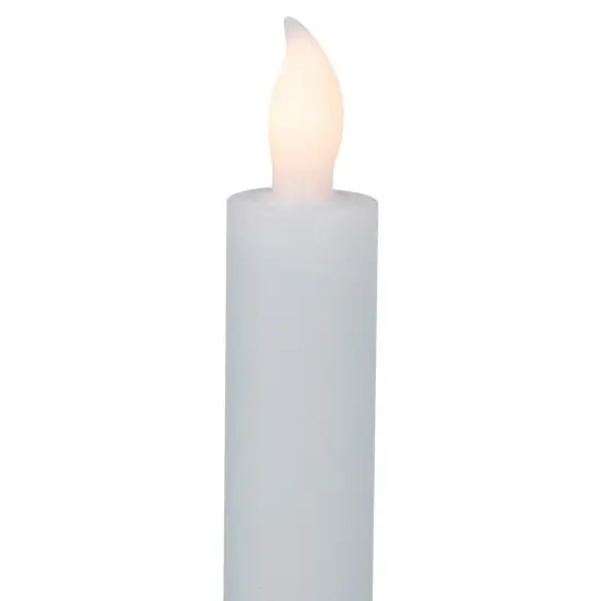 Northlight Set of 4 Solid White LED Flameless Flickering Wax Taper Candles 9.5" {5}
