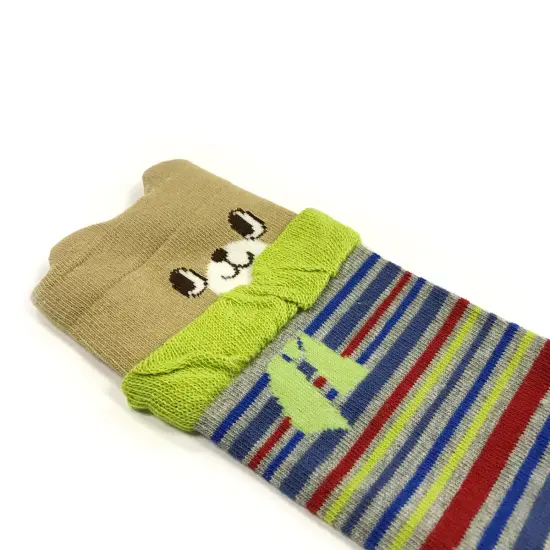 Wrapables Colorful Baby Leg Warmers Set of 3, Stylish Bears and Dots {4}