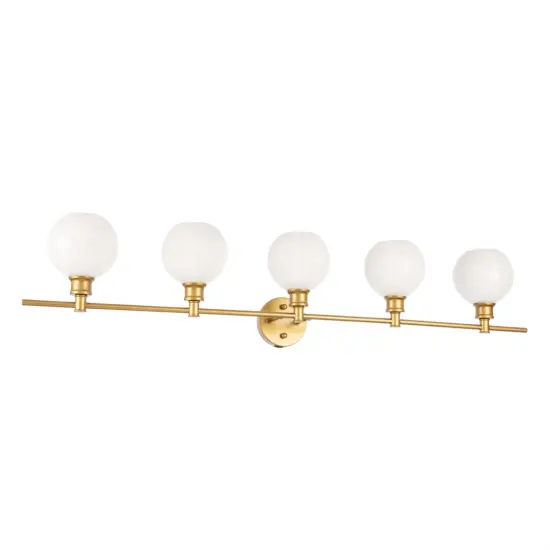 Collier 5 light Brass and Frosted white glass Wall sconce {5}