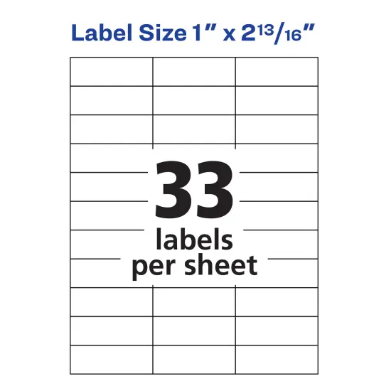 Avery Address Labels for Copiers, 1" x 2-13/16", 3,300 White Labels (5351) {4}