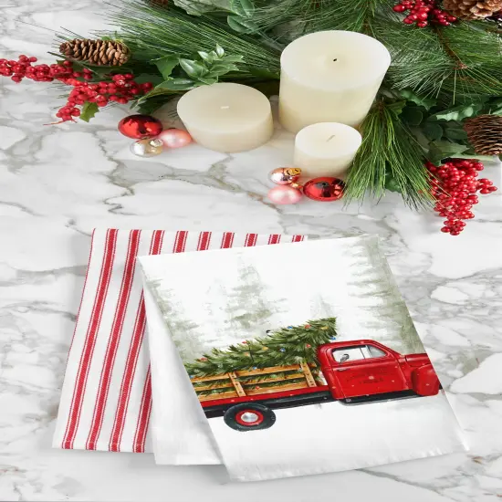 Holiday Truck Cruiser Printed Flour Sack Kitchen Towel Dishtowel {3}