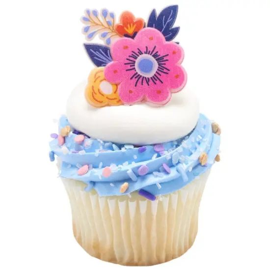 Spring Floral Cupcake Rings, 12ct {3}