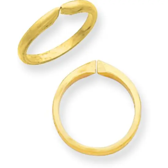 14K Gold 6 Prong Pointed Shoulder Half Round Ring Shank {1}