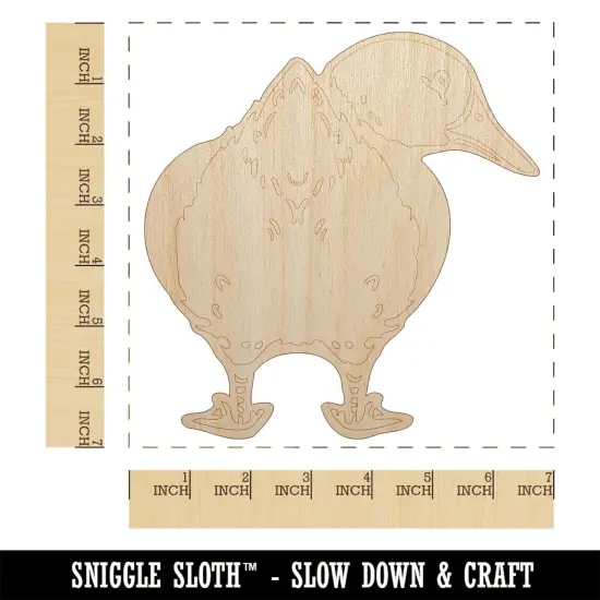 Fluffy Duck Butt Looking Behind Unfinished Wood Shape Piece Cutout for DIY Craft Projects {1}