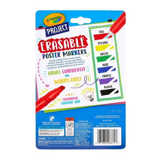 Project Erasable Poster Markers, Pack of 6 {3}