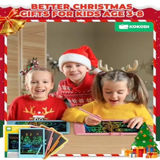 LCD Writing Tablet, 10 Inch Colorful Toddler Doodle Board Drawing Tablet, Erasable Reusable Electronic Drawing Pads, Educational and Learning Toy for 3-6 Years Old Boy and Girls {6}