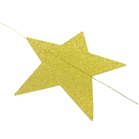 Wrapables 13ft Paper Star Garland Party Decorations (Set of 2), Gold Shimmer {2}