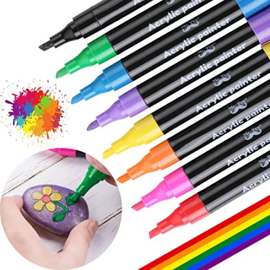 8 Colors, Acrylic Paint Marker Pens, Acrylic Paint Pens for Rocks Painting, Glass, Wood, Ceramic, Fabric, Canvas, Mugs, Scrapbooking, Rock Painting Pens, Rock Art, Glass Painting Supplies {2}