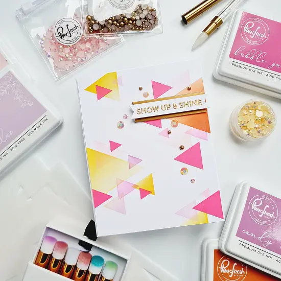 Pinkfresh Studio Stencils 4.25"X5.25" 4/Pkg-Overlapping Triangles {4}