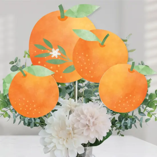Big Dot of Happiness Little Clementine - Orange Citrus Baby Shower or Birthday Party Centerpiece Sticks - Table Toppers - Set of 15 {1}