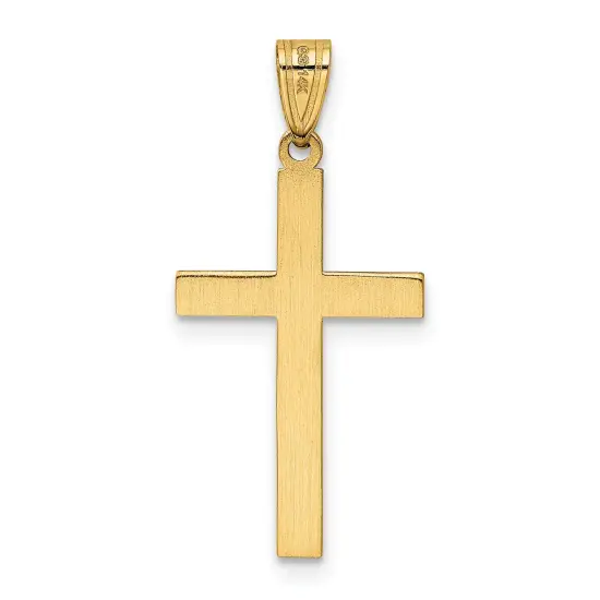 14K Yellow Gold Cross Charm Pendant Religious Jewerly 29mm x 15mm {4}