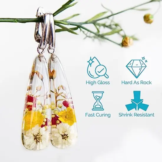 400g Clear UV Resin Kit - High Gloss UV Epoxy Resin Hard Type, Fast Curing, Non Yellowing, Low Odor UV Cure Resin Ultraviolet Curing Resina UV Pre Mixed Resin for Jewelry Making DIY Craft {6}