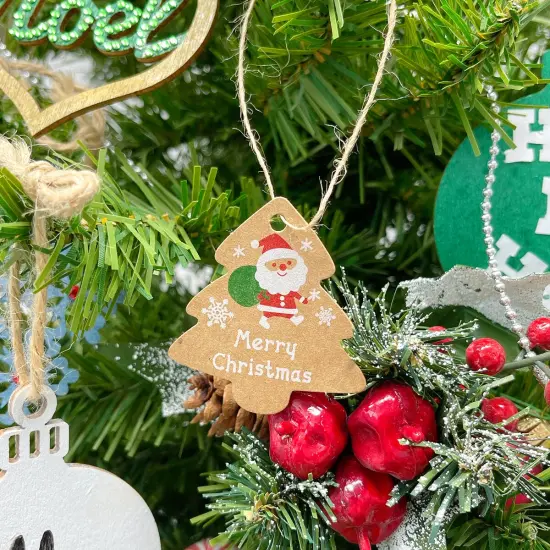 Wrapables Christmas Holiday Gift Tags/Kraft Hang Tags with Jute Strings for Gift-Wrapping, DIY, Arts & Crafts (48pcs) Xmas Trees {4}