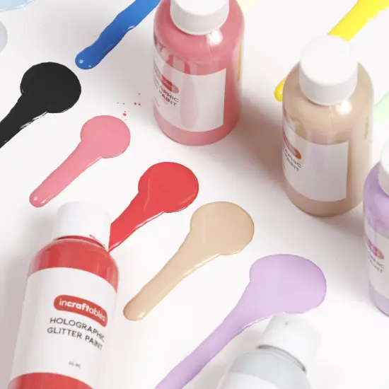 Incraftables Holographic Paint Set (12 Iridescent Colors). Metallic Acrylic Paint for Artists. Non Toxic Chameleon Paint for Canvas, Rocks, Wood, Glitter & Ceramic. Best Color Shift Paint (2 Oz/Color) {5}