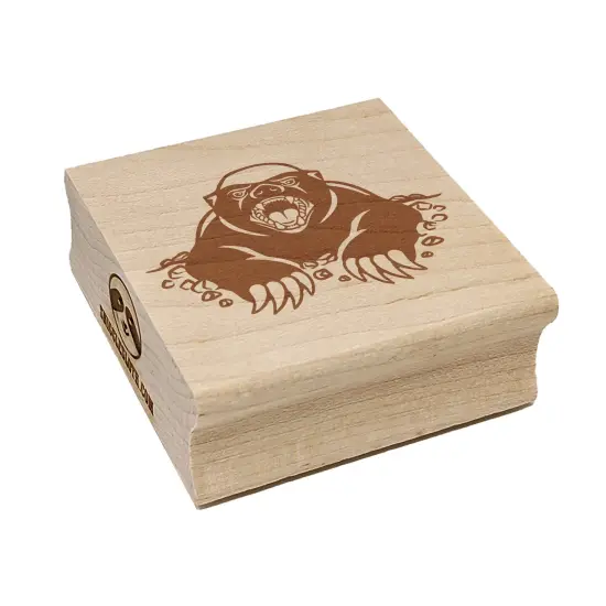 Angry Honey Badger Square Rubber Stamp for Stamping Crafting {2}